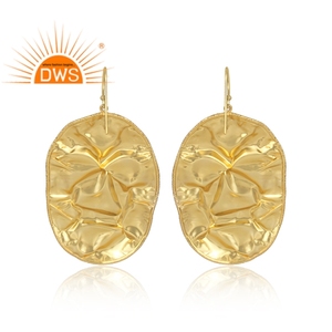 Handmade Design Sterling Silver 18K <b>Gold</b> Plated <b>Dangle</b> <b>Earring</b> Custom Jewelry Manufacturer - Product Image 4
