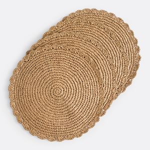 Durable Water Hyacinth Placemat Round Woven Seagrass Table <b>Mat</b> Thick Braided Straw Dinner <b>Plate</b> Pad For Dining Table - Product Image 3