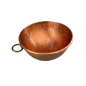 Bassin rond en cuivre de qualité supérieure avec un attrait adorable unique parfait pour les conceptions de cuisine inspirées des artisans - Product Image 1