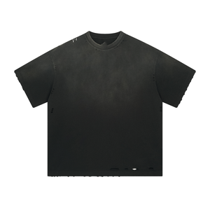 เสื้อยืดผู้ชายผ้าฝ้าย100% หรูหราไม่มีลายปักโลโก้สไตล์วินเทจเสื้อยืดโอเวอร์ไซซ์ซีดจางออกแบบได้ตามต้องการ - Product Image 5