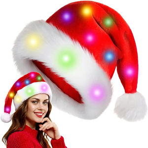 Chapeaux de noël lumineux éclairer LED chapeau de père noël décoration de noël pour enfants adultes nouvel an fournitures de fête de vacances - Product Image 2