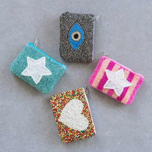 Porte-monnaie brodé à la main avec perles détaillées portefeuille perlé porte-monnaie perlé coloré personnalisé en gros - Product Image 4