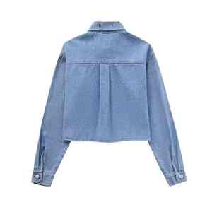 Tops en jean pour femmes de haute qualité, ornés de motifs brillants en strass, luxueux et glamour, parfaitement coupés. - Product Image 2