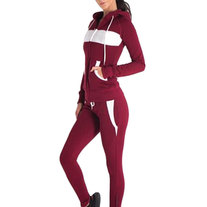 2023 mayorista superior personalizado poliéster/mezcla de algodón Premium invierno Jogger conjuntos de traje mujeres secado rápido último diseño con capucha - Product Image 1
