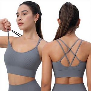 Latest Sports <b>Bras</b> Running For Women Fitness Tank Top Sexy Crisscross <b>Back</b> High Impact Longline Workout <b>Bra</b> Sport - Product Image 1
