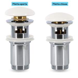 ของเสียป๊อปอัพทองเหลืองชุบเงาพร้อมฝาปิดสีขาวคลิก-clack สำหรับอ่างล้างหน้าขนาดเส้นผ่านศูนย์กลาง1.1/4 "ที่มีท่อระบายน้ำ1อัน - Product Image 4