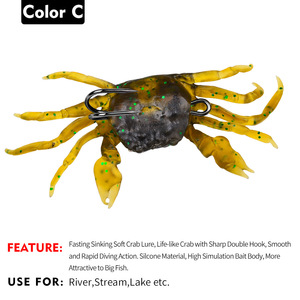 Esca da <span class=keywords><strong>Pesca</strong></span> in Silicone Morbido 13cm 32.5g, Esca Artificiale a Forma di Granchio <span class=keywords><strong>con</strong></span> Amo - Product Image 2