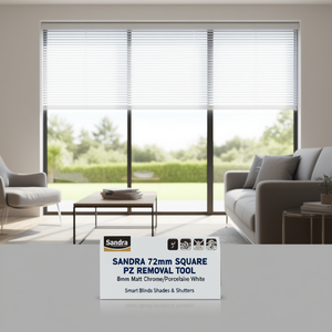Sandra 72mm Square PZ Removal Tool 8mm Matt Chrome/Porcelain White Smart Blinds <b>Shades</b> & Shutters - Product Image 3