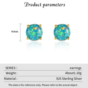 Beautiful Gold Plated Minimalist <b>Necklace</b> <b>and</b> <b>Earring</b> <b>Sets</b> Luxury Claw Setting 5mm Green Opal Stone Women Party Daily Wear - Product Image 4