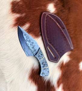 Couteau de chasse Dewdrop en acier Damas à lame pleine, style japonais, fabriqué au Pakistan, personnalisé - Product Image 2