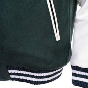 Veste universitaire vintage personnalisée OEM unisexe à col montant, brodée, en laine, coupe-vent et respirante pour l'hiver - Product Image 4