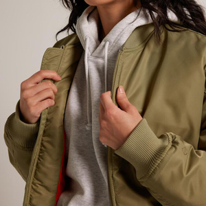 2025 couleur unie pleine fermeture éclair femmes Bomber veste de qualité supérieure léger Bomber veste pour femmes haute qualité vêtements de rue - Product Image 6