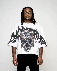 Ropa de calle personalizada fabricante Boxy Fit Distress venta al por mayor lavado ácido camisetas para hombres precio barato hombres transpirable algodón camiseta - Product Image 2