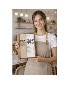 DIVRIS Porte-menu en bois brun sur mesure, gravé, capacité multi-pages pour restaurants et cafés - Product Image 3