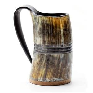 Jarra Vikinga Personalizada para Beber, Jarra de Cuerno de Vaca para Cerveza con Logotipo Personalizado, Natural - Product Image 6