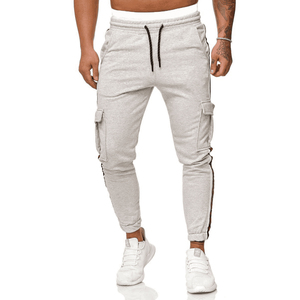 กางเกงกีฬาขาตรงพิมพ์ลายสำหรับผู้ชายกางเกงผ้าฟลีซลำลองแบบมีเชือกรูดพิมพ์ลายสำหรับวิ่งออกกำลังกายแฟชั่นตามสั่ง - Product Image 4