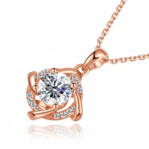 Collier pendentif en argent sterling 925 avec diamant moissanite taille brillant de 1 carat, design en spirale florale, tendance, cadeau de fête - Product Image 3