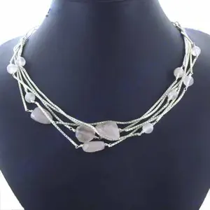 Collar de Cuentas de Cuarzo Rosa y Coral para Mujer - Opción de Regalo - Product Image 2