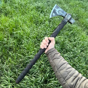 Hacha profesional de calidad superior personalizada al por mayor, servicio OEM y ODM, hacha forjada artesanal de primera calidad, mango de madera negra vikinga - Product Image 3