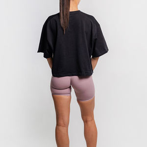 Recién llegado, Camiseta corta de gran tamaño de alta calidad, ropa de calle informal para mujer, camisetas de gran tamaño cortas personalizadas transpirables de secado rápido - Product Image 2