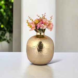 Nouveaux Vases Élégant Artisanal Décoratif En Métal Vase À Fleurs pour Table De Mariage Jardin Maison Hôtel Événement Décoration Or Vases - Product Image 4
