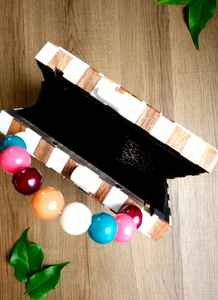 Premium luxe fait à la main femmes résine boîte pochette diamant décoré soirée pochette fermeture éclair couverture ouverte fermeture mode Style vente - Product Image 3