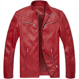 Veste en cuir véritable pour homme, col montant, imperméable, écologique, fermeture éclair sur le devant, logo personnalisable, séchage rapide, respirante, hiver - Product Image 5