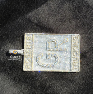 925 Sterling Silver Hip Hop Letter Pendant for <b>Men</b> Iced Out Brilliant Cut Lab Grown Diamonds Rhodium Plated for Party Occasions - Product Image 2