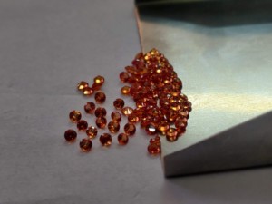 Saphir Orange Naturel Seulement Chauffé 1.25mm Rond Brillant Coupe Facette Superbe Qualité - Product Image 2