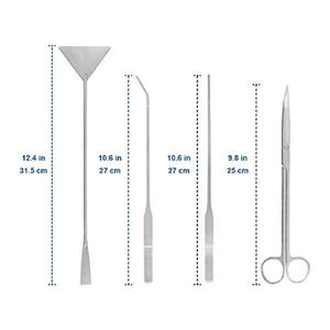 Aquarium Tools Kit 5 Pcs Set Stainless Steel Tweezers Scissor <b>Spatula</b> Multi Functional Aquarium Tank Tool Set for <b>Fish</b> Plant - Product Image 2