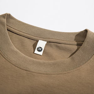 T-shirt de sport uni pour homme, broderie personnalisée, logo, coton lourd de haute qualité, manches courtes, respirant, coupe classique, t-shirts de gym FINER - Product Image 2