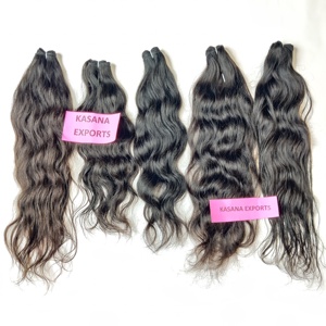 Extensions de cheveux humains bruts indiens 100 % non traités, alignés sur la cuticule, double trame, couleur naturelle, sans traitement chimique, vente en gros - Product Image 3