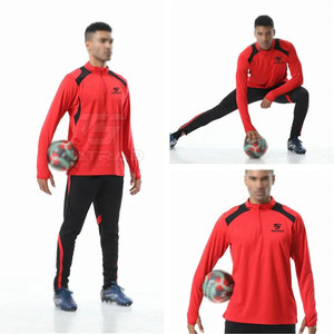 Survêtement de football uni pour homme, coupe classique, confortable, respirant, avec fermeture éclair, idéal pour le sport, la course et les matchs de football, collection automne 100% - Product Image 2