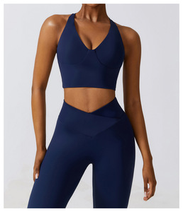 Mouvement des femmes sans couture Fit Yoga soutien-gorge ensemble haute résistance sous-vêtements de sport séchage rapide étanche antichoc course Fitness soutiens-gorge - Product Image 6