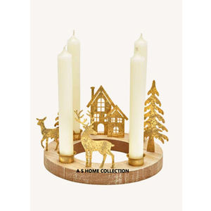 Décoration de mariage religieux bougeoir de luxe aluminium métal brillant plaqué or salon lot de 3 bougeoirs - Product Image 4