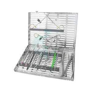 Wholesale Supplier Pissco For Set of 11 Dental Composite Implant Instruments Kit With Stainless Steel Cassette