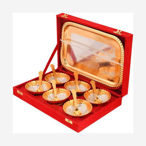 Lujoso tazón de latón con forma de loto Diseño de metal clásico para servir dulces Pulido Ecológico Sostenible - Product Image 4