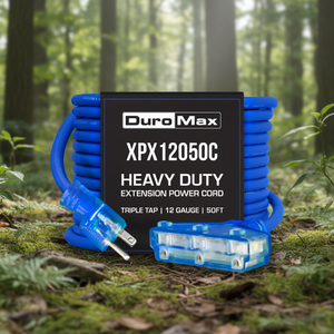 สายพ่วงต่อพ่วงแบบสามทาง DuroMax XPX12050C สำหรับงานหนัก ยาว 50 ฟุต ขนาด 12 เกจ สีน้ำเงิน - Product Image 3