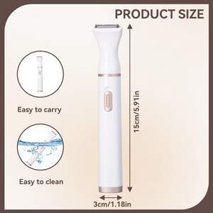 Rasoir électrique 5-en-1 pour femmes, IPX7, recharge USB, acier inoxydable, lavable, pour poils du nez, sourcils, visage, jambes, aisselles - Product Image 5