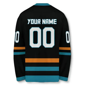 เสื้อเจอร์ซีย์ไอซ์ฮ็อกกี้น้ำแข็ง100% โพลีเอสเตอร์ดูดซับความชื้นสำหรับผู้ใหญ่ขายส่ง - Product Image 3