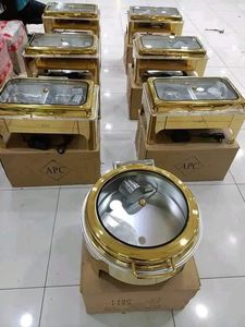 Traiteur Acier Inoxydable Or Rond Chauffe-Plat Buffet Ensemble Rouleau Top Buffet Ensemble Réchauffeur Vaisselle Poêle à vendre en Afrique - Product Image 6