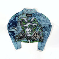 Veste en jean pour homme DiZNEW, faible MOQ, vêtements pour homme, broderie personnalisée, patchwork artisanal, denim lourd, design de créateur