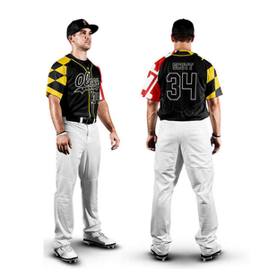 Ensemble de maillot de baseball personnalisable par Stitchmode, respirant, imprimé par transfert thermique, 100% polyester, col en V - Product Image 6