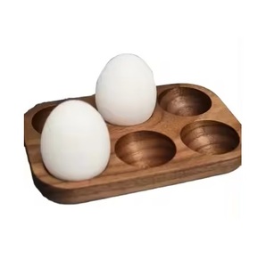 Bandeja de almacenamiento de huevos de calidad estándar con patas en forma de rectángulo al precio más bajo Soporte de huevos de madera de color natural hecho a mano - Product Image 4