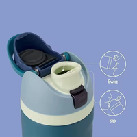 Bouteille d'eau isotherme en acier inoxydable à double paroi de 24 oz avec couvercle rabattable et paille, personnalisable avec logo, vente en gros usine