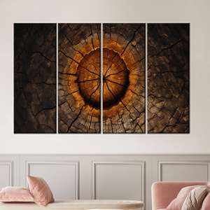 ผ้าใบพิมพ์ลายวงแหวนต้นไม้แบบนามธรรมสำหรับตกแต่งบ้านสไตล์ชนบท,4P: ห่อหุ้มแบบแกลเลอรี - Product Image 1