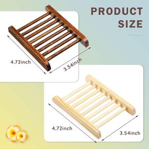 Paquete de 30 jaboneras de madera de bambú, bandeja para platos, caja de jabón para baño, bañera hecha a mano, accesorios para platos de ducha - Product Image 2