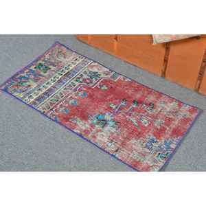 Petit tapis turc 1,7 x 3,3 pieds, tapis vintage, tapis camouflage rouge - Product Image 3