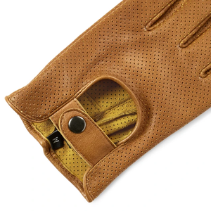 ถุงมือขับรถครึ่งนิ้วหนังแกะแท้สำหรับผู้ชายผู้หญิงดีไซน์ใหม่ - Product Image 3