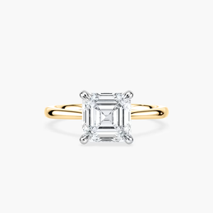 Anillo de Diamante Cultivado en Laboratorio con Corte Asscher de 2.00ct, Oro Sólido de 14K, Diseño Solitario Elegante - Product Image 1